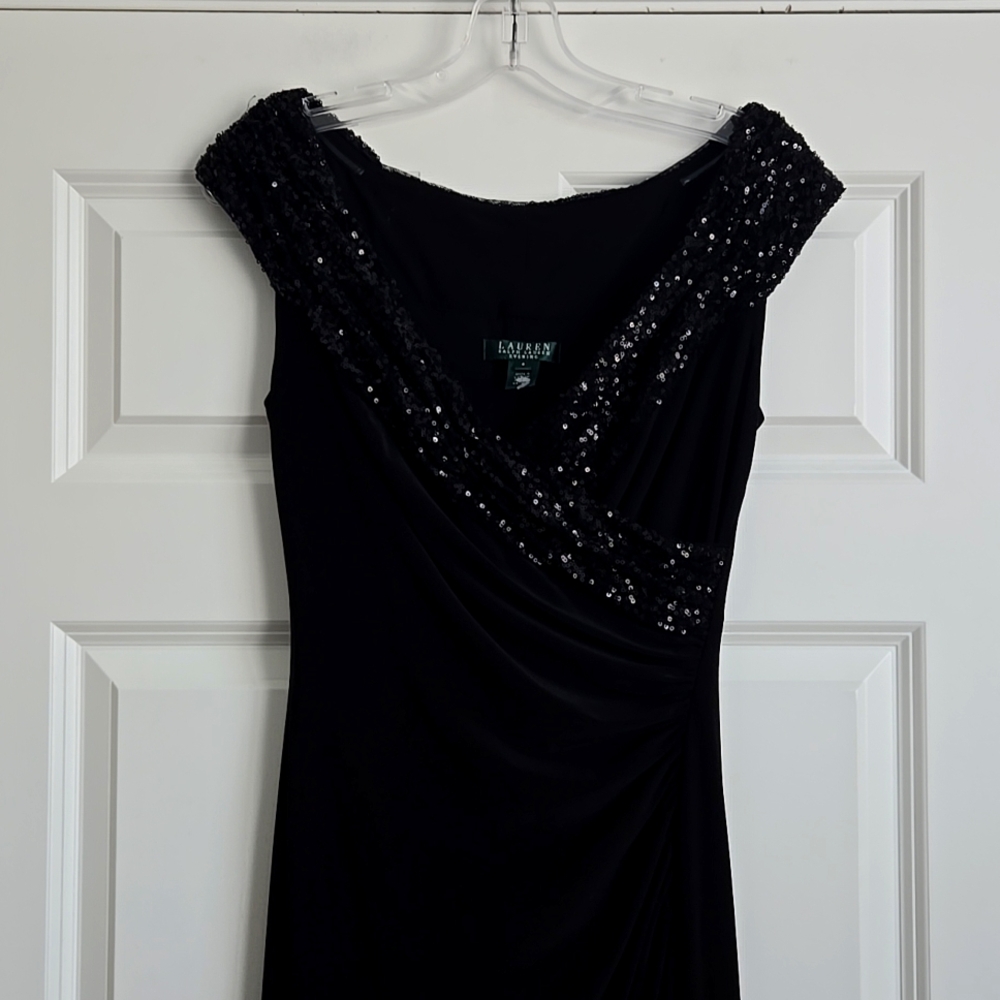 Lauren Ralph Lauren black evening dress with sequins